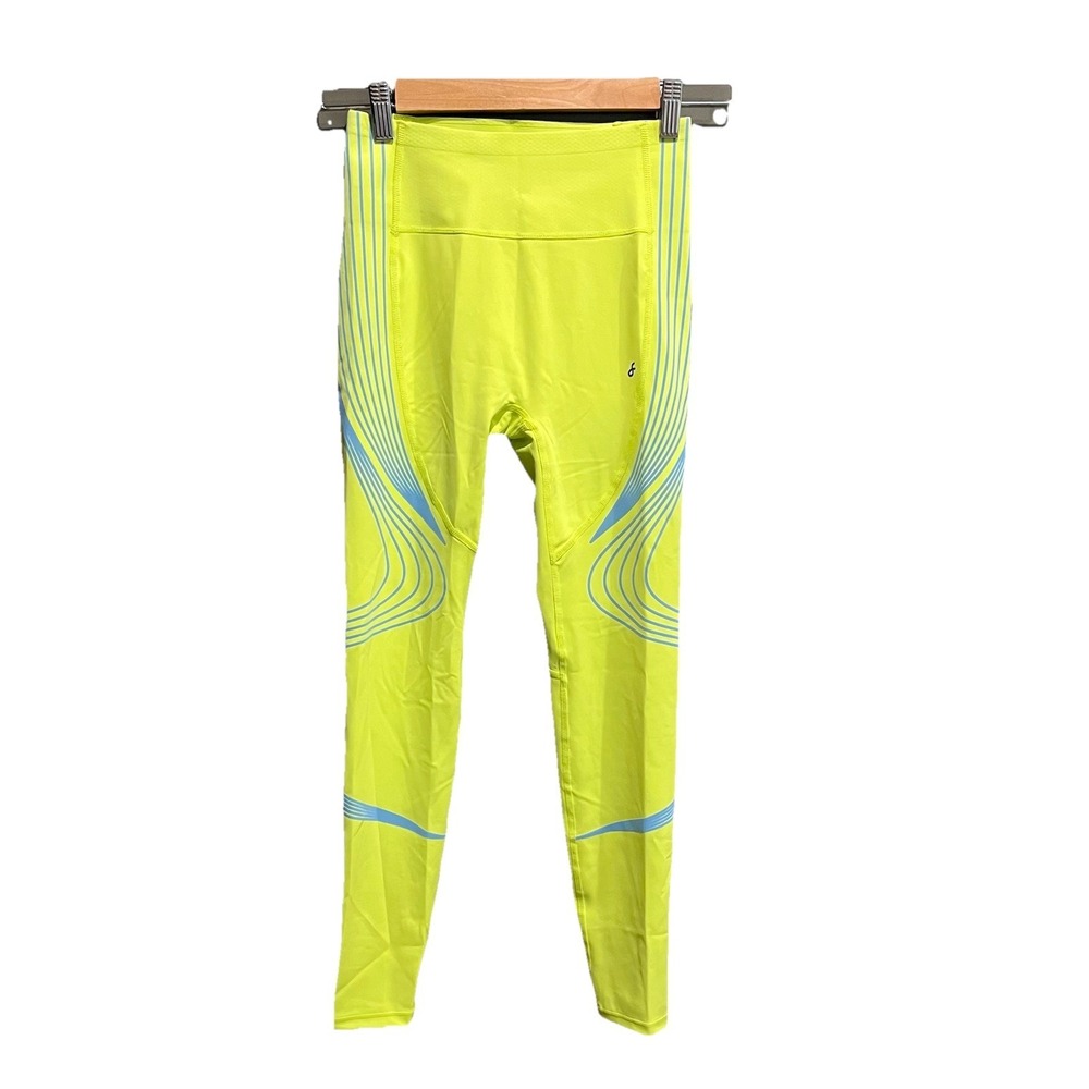 Fanka Lemon/Coral Blue Body Sculpt High Intensity Women's Leggings Size Medium